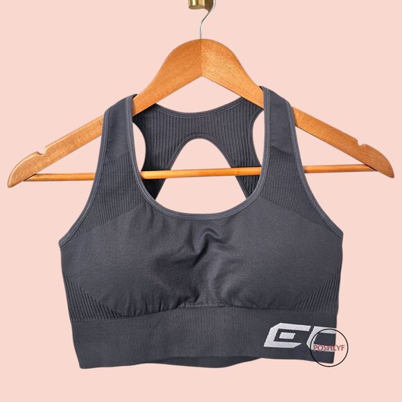 ECHT Arise Scrunch Sports Bra Set Medium Gray Beige - Picture 6 of 9